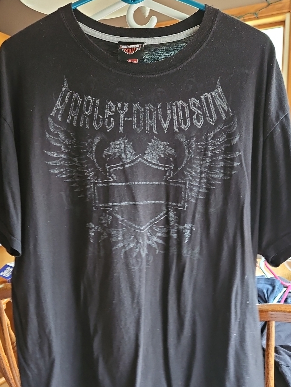 Harley-Davidson Black Short Sleeve Tee with Winged Crest Graphic